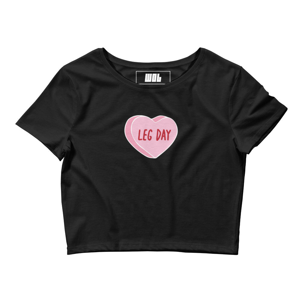 Leg Day Heart Women’s Crop Tee